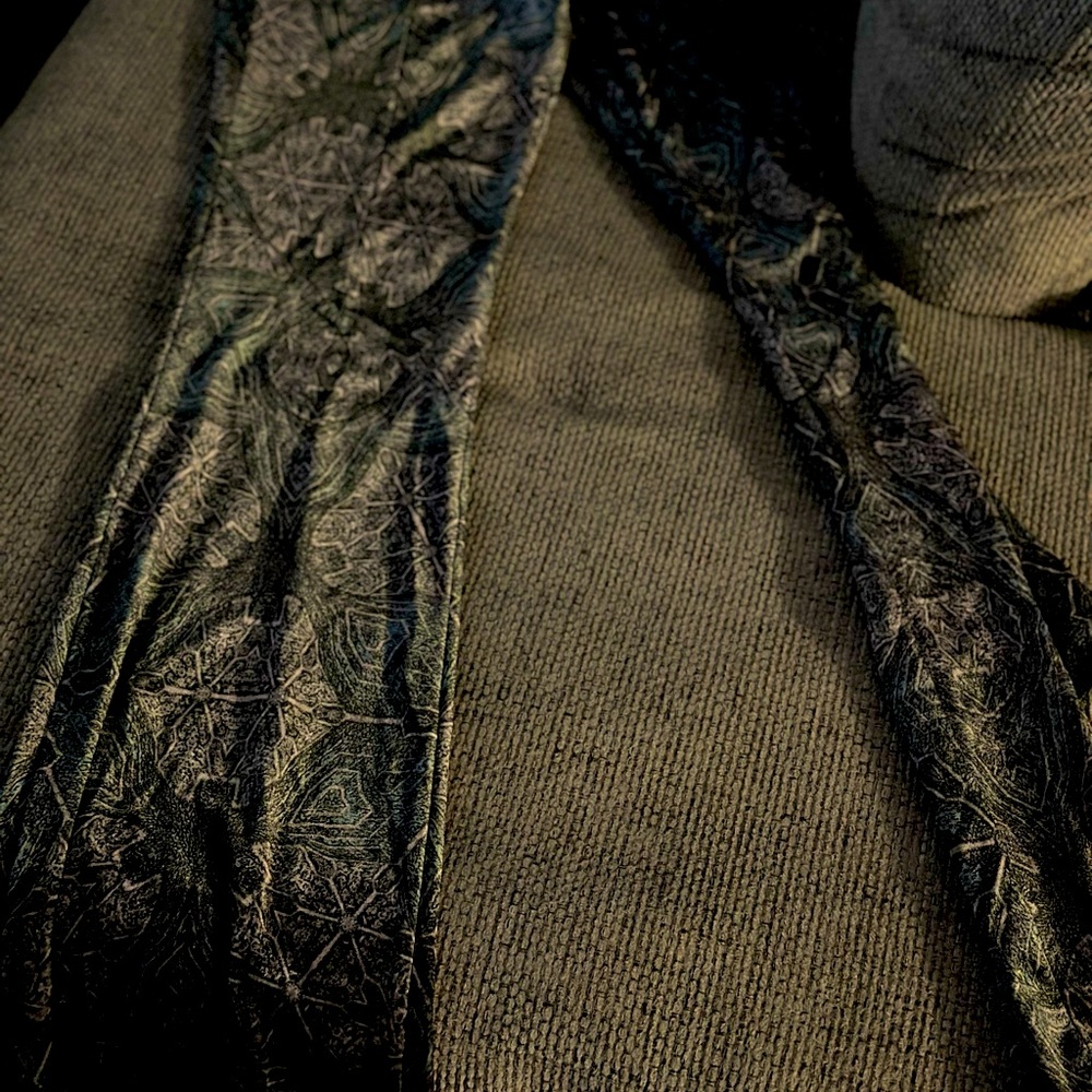 Blue Velvet patterned bell bottom pants